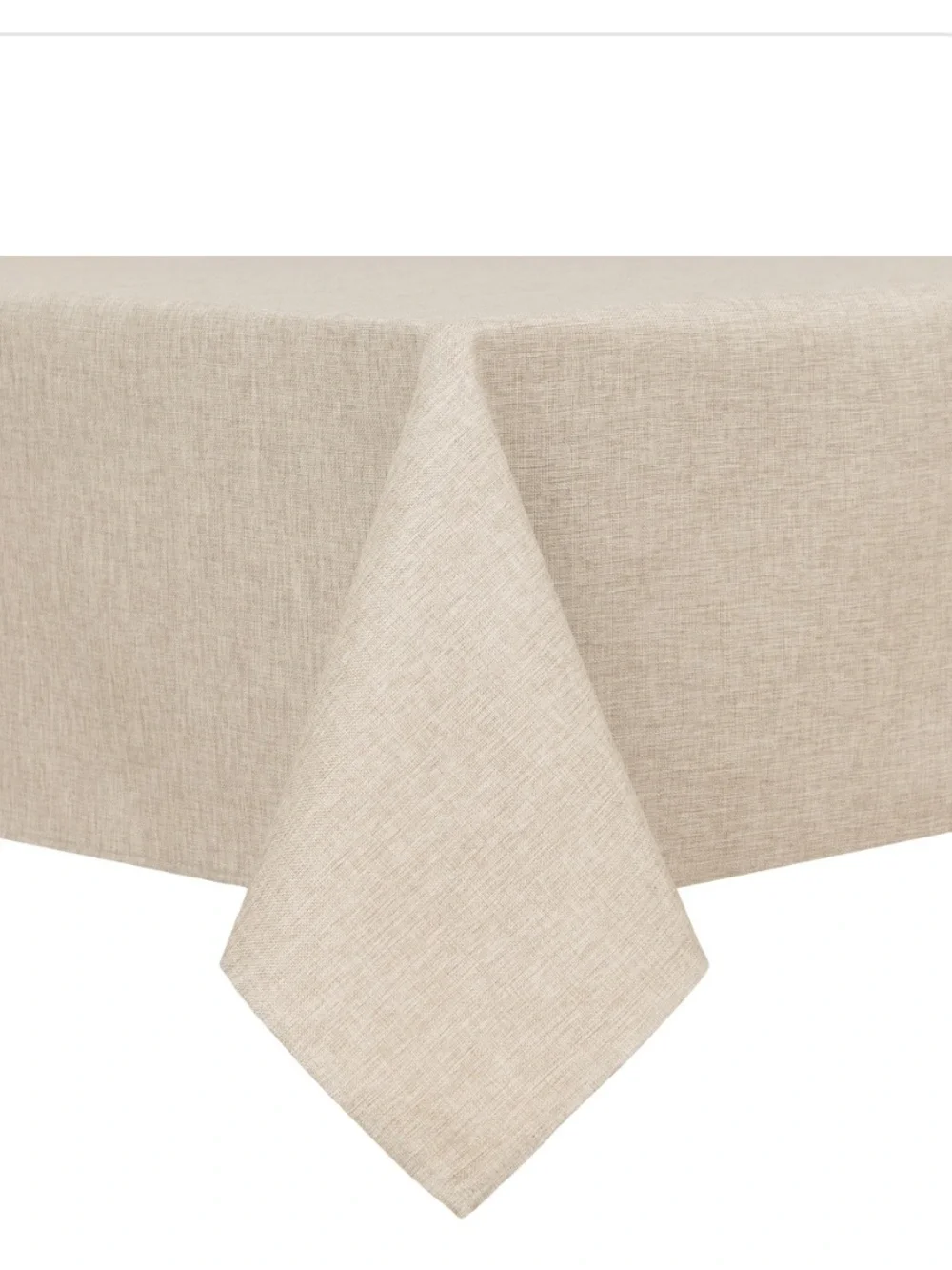 ‘KITCHEN DINING ROOM HOLIDAY’ Faux Linen Tablecloth Rectangular 60x120” - BEIGE
